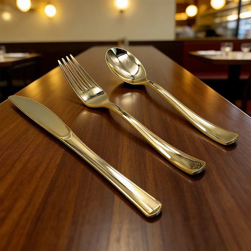 ক্লাসিক পার্টি ছুরি কাঁটা চামচ প্লাস্টিক কাটলারি