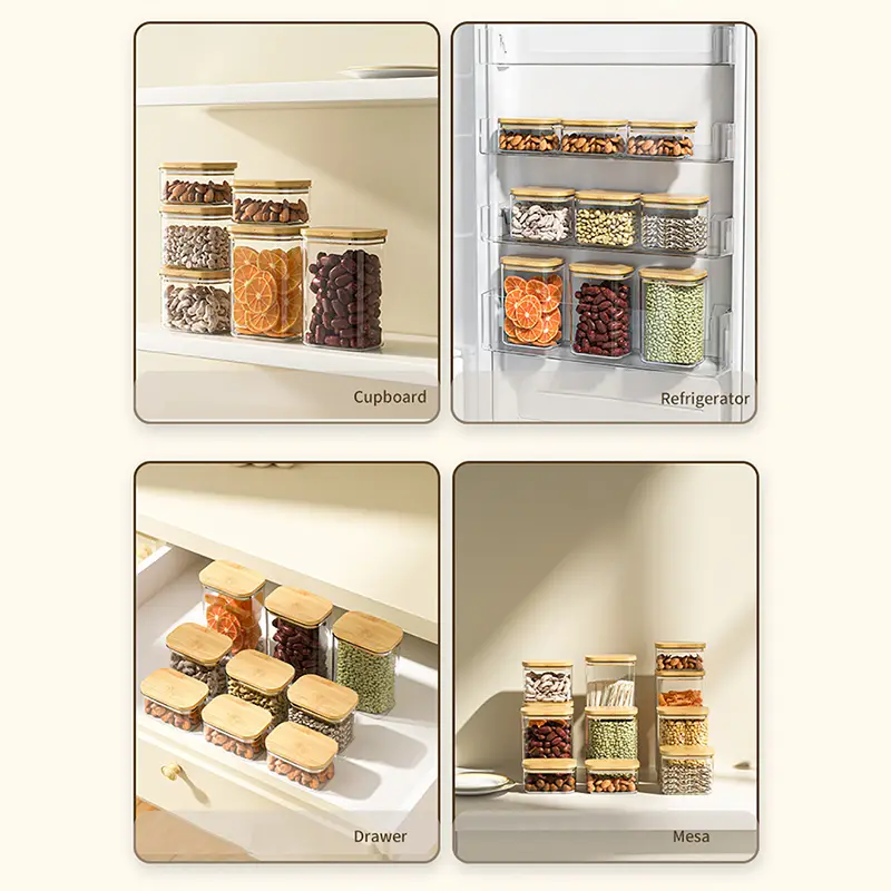 Plastic Storage Jar with Wooden Lid